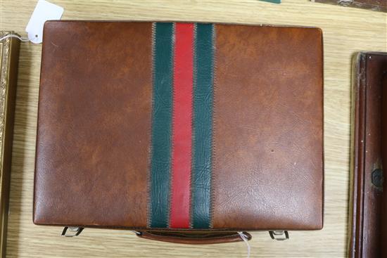 A vintage Gucci leather-covered backgammon set